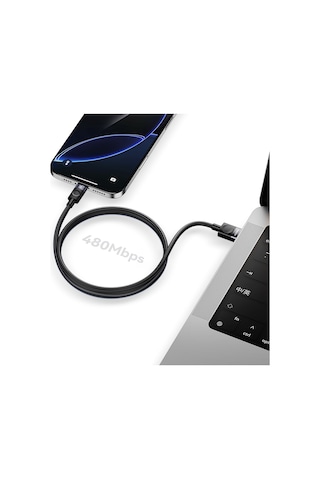 Recci Rs50l Usb-a To Lightning Örgü Tasarımlı Hızlı Şarj Özellikli Data Ve Şarj Kablosu 1m Siyah