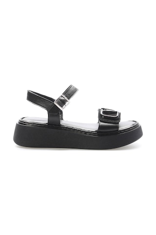 Fast Step Hakiki Deri Kadın Klasik Sandalet 621za1149 Siyah