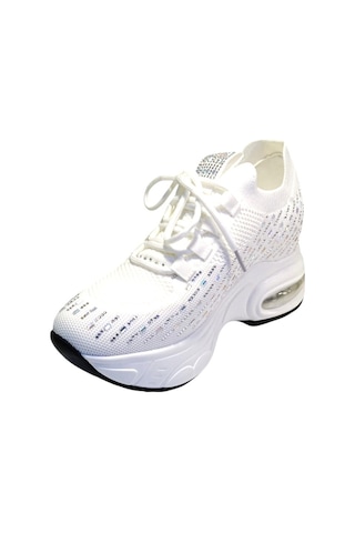 Guja 25y300-20 Kadın Taşlı Gizli Ökçeli Sneaker Ayakkabı Beyaz Beyaz