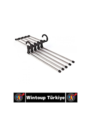 Kompakt Yer Tasarruflu Kemer Pantolon Eşarp Gardırop Dolap İçi 5 İn 1 Hareketli Pantolon Askılığı