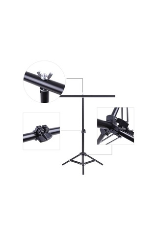 Novahub Taşınabilir Alüminyum Arka Plan Standı 68x75cm, 2 Kıskaçlı, Küçük Nesneler İçin Optimum