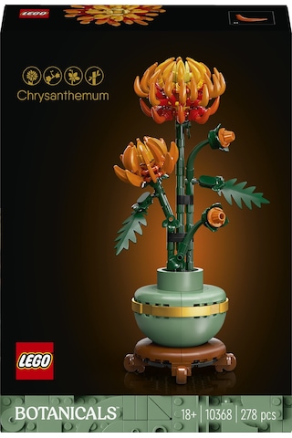 LEGO® Botanicals Krizantem 10368 – Yetiskinler için Pastel Yesil Saksi Içeren Dekoratif Çiçek Modeli Yapim Seti (278 Parça)