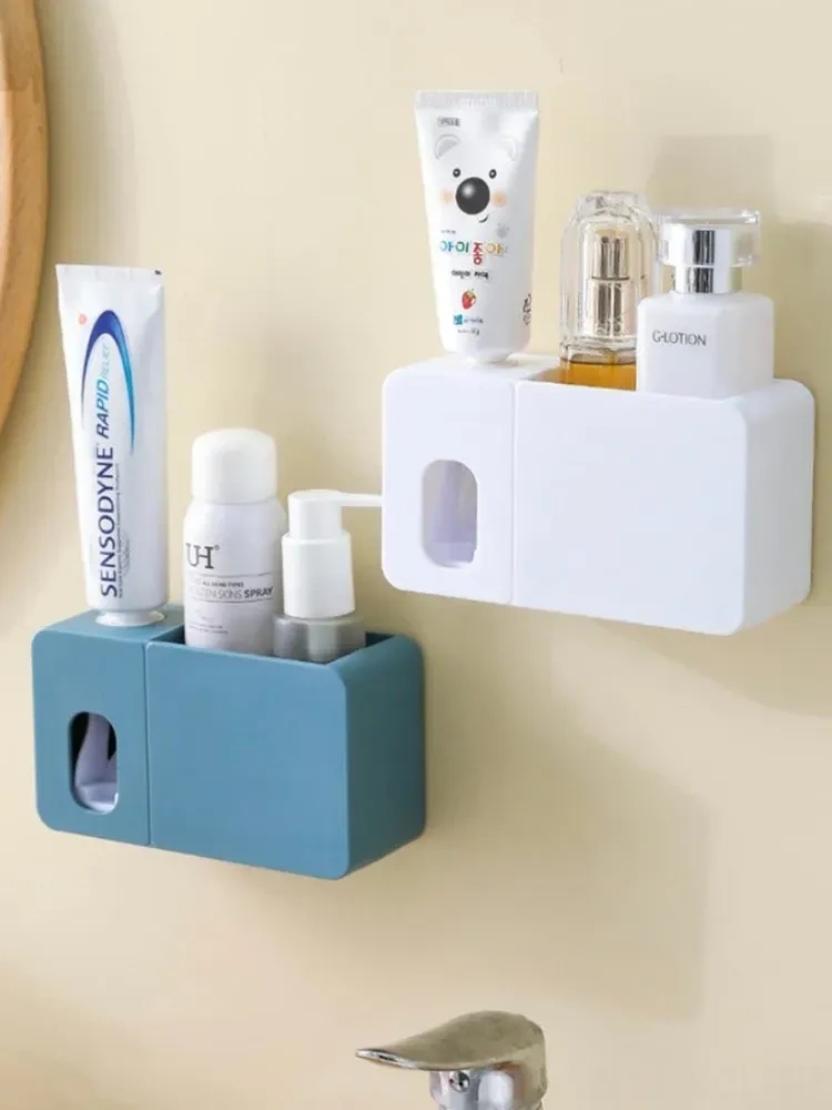 Konesam Duvarlı Diş Macunu Dağıtıcı - Beyaz, Çocuklar İçin Kolay Kullanım, Fakat Ve Hijyen Ürünleri İçin Bölmeler İle, Delme Yok Kurulum Beyaz