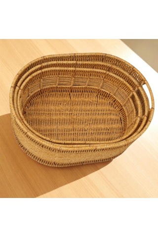 Oval Rattan Orta Boy Sepet Hasır