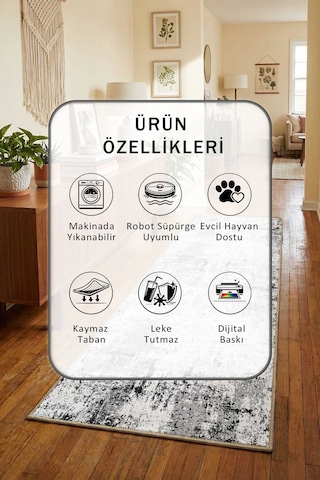 Tarz Beyaz Y Yıkanabilir Yolluk