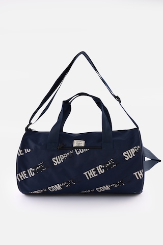 İcone Bag Unisex Spor Çanta Silindir Model, Baskılı, Ön Ve İç Cepli, Yan Saplı, Ayarlanabilir Omuz Askılı Lacivert