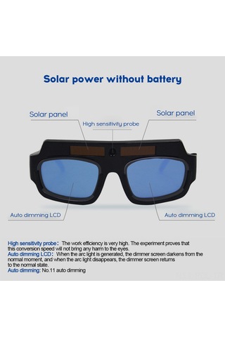 Padalink Otomatik Ayarlanabilir Kaynak Gözlüğü - Güçlü Işık Korumalı, Solar Enerjili, Pc Malzeme