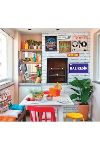 Kişiye Özel Metal Plaka Balıkesir 10 Retro Poster (29X15)