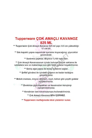 Tupperware Çok Amaçlı Kavanoz 825 Ml Saklama Kabı Hsgl