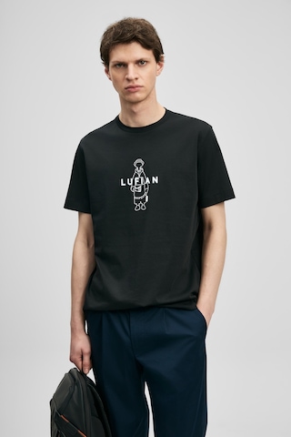 Lufian Sımbad Modern Grafik T- Shirt Siyah Siyah 111020307100100 Siyah