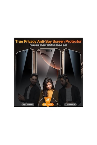 Apple iPhone Uyumlu 16 Pro Max Cam Hayalet Tam Kaplayan Ekran Koruyucu Kırılmaz Cam - Kamera Bölümü Açık