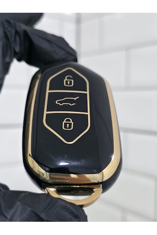 Togg T10x 3 Tuşlu Smart Nano Koruma Anahtar Kılıfı Siyah Gold Altın Renk Yüksek Kalite