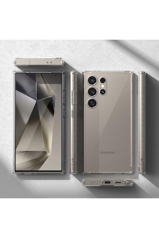 Galaxy Uyumlu S24 Ultra Şeffaf Silikon Kılıf 3d Kamera Korumalı