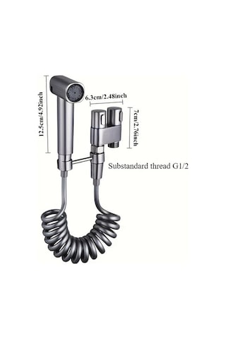 Fastbuy Dream011 Siyah Mat Tuvalet El Tipi Bide Seti 78 Inç Uzatma Hortumu Cift Kontrollü Valf Kendinden Temizlemeli Duş Başl Mat Siyah