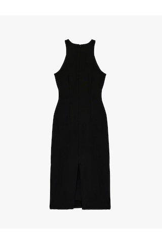 Koton Halter Yaka Metal Aksesuarlı A Kesim Kolsuz Uzun Elbise Siyah 6sak80112uw Siyah