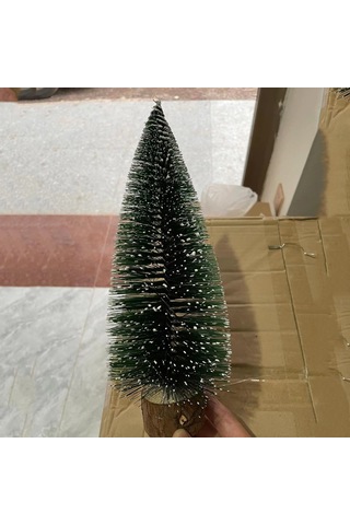 Dofolink Küçük Noel Ağacı 30cm, Ahşap Tabanlı, Beyaz Sedir Deseni, Noel/parti Dekorasyonu, Festivite Atmosferi Oluşturucu Hediyelik