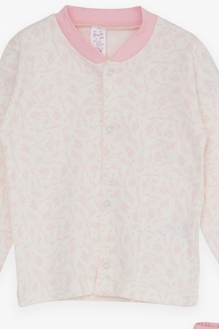 Breeze Kız Bebek Pijama Takımı Yaprak Desenli 4 Ay-1 Yaş, Ekru-ekru Ekru