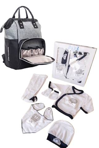 Bebek Bakım Çantası Ve 5 Parça Hastane Çıkışı İkili Set Siyah
