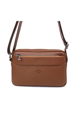 Unisex Taba Orta Boy Askılı Postacı Omuz Çantası Taba