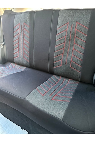 Argalı Volkswagen Caddy Araca Uygun Oto Koltuk Kılıfı Üniversal Keten Ve Suni Deri Cepli Oto Koltuk Kılıf Kırmızı