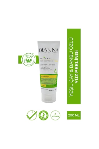 Yüz Peelingi C Vitaminli Ve Gözenek Sıkılaştırıcı Yeşil Çaylı Ve Bambulu 200ml Yüztemiz