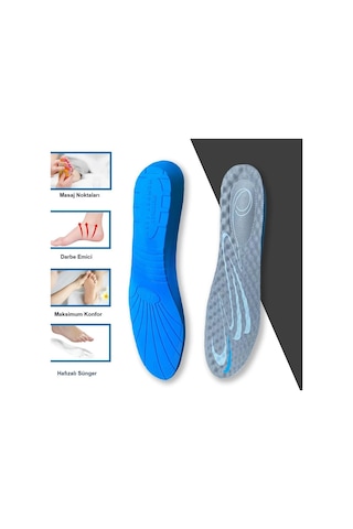 Blue Gel Yumuşak Memory Foam, Ortopedik, Spor Ayakkabılar İçin Çocuk Tabanlık 199-mk Standart