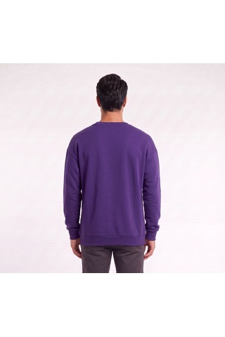 Usa Los Angeles Basketball Yazılı Mor Erkek Sweatshirt 12478 Siyah