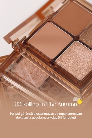 Mat, Parıltılı Tonlarda 5'li Far Paleti Perıpera Ink Pocket Shadow Palette 03 Rolling İn The Autum 62207048