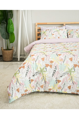 Forest Freshness Pamuklu Çift Kişilik Pudra Nevresim Seti 200x220 Cm