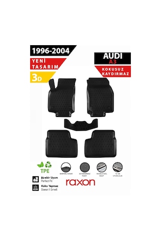 Audi A3 1996-2004 3d Havuzlu Paspas Tam Uyumlu Su Geçirmez, Kaymaz