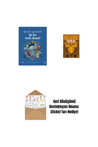 Ah Bir Kedi Olsam + Uyumsuz Defne Kaman'ın Maceraları - Toprak + Okuma Sticker'ları