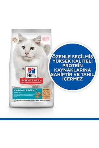 Hill's Sp Scıence Plan Hipoalerjenik Yumurta Ve Böcek Proteinli Tahılsız Yetişkin Kedi Maması 1,5kg
