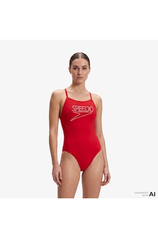 Speedo End+ Logo Kadın Kırmızı Mayo A000115005