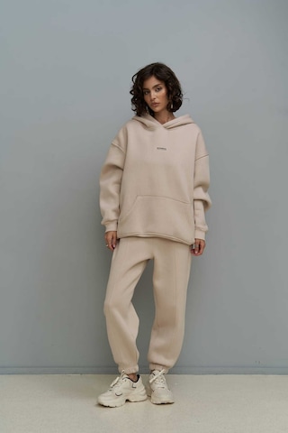Mai Collection Mai Studios Co. Mai Studios Co. Minimal Baskı Kadın Eşofman Takımı - Kemik Rengi Bej