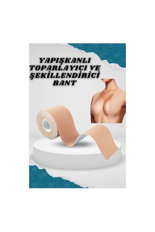 Erdo01ticaret Toparlayıcı Göğüs Bandı Şekillendirici Ten Rengine Uygun Esnek Hassas Ciltlere Uygun Açık Bej