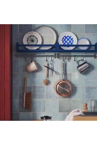 Ikea Kungsfors Duvar Rayı, Paslanmaz Çelik, 40 Cm Çok Renkli