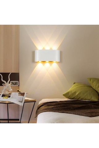 Uranüs Gün Işığı Ledli Dekoratif Işık Süzmeli Iç Dış Mekan Bahçe Balkon Teras Salon Aplik Beyaz