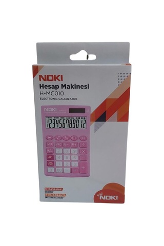 Noki H-mc010 Pembe Hesap Makinesi - 12 Haneli Pilli Ve Güneş Enerjili Çok Renkli