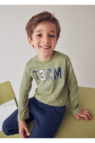 Mayoral Erkek Çocuk Uzun Kollu T-shirt 4077 Yeşil
