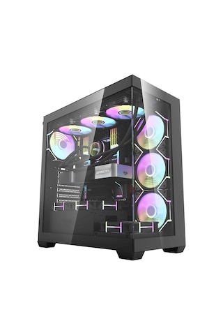 Aıgo Luxury Ds900 Type-c 1000w 80+ Bronze Argb Panoramıc Glass Mıd Tower Siyah Kasa