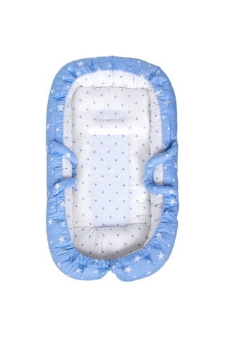 Sevi Bebe 273 Anne Yanı Bebek Reflü Yatağı 40 x 67 CM Açık Mavi