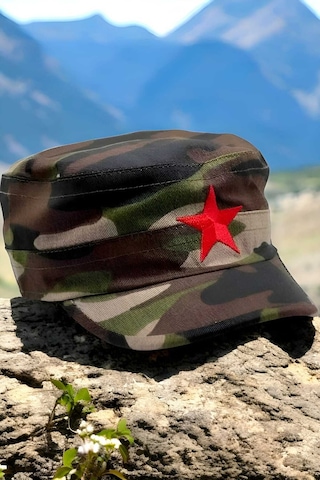 Tezzgelsin Unisex Castro Kızıl Yıldız Arkadan Ayarlanabilir Şapka Yeşil Kamuflaj