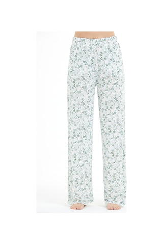 Lılac Kadın %100 Viskon Çiçek Desenli Pijama Altı Pantolon Mint Mint