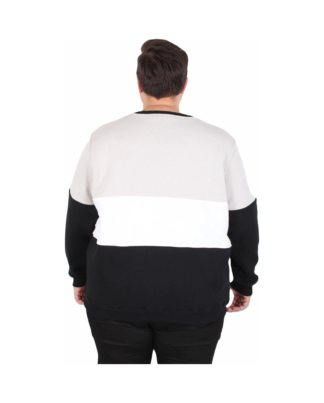 Moc Grande Mocgrande Büyük Beden Bisiklet Yaka 3ip Sweat Chao Ku 25721 Grı Gri