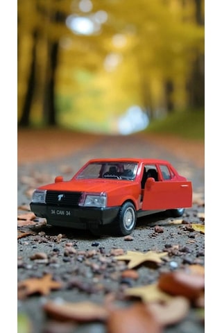 Nostaljik Metal Çek Bırak Kırmızı Tofaş Şahin Araba Kapılar Açılır Diğer