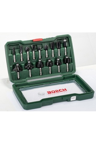 Bosch Freze Uç Seti 8 MM Şaft 15 Parça