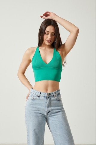 Twenty3 Kadın Super Crop Sırt Detaylı Triko Büstiyer Bluz 001