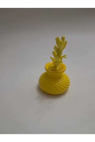 6 Adet Sarı Yapay Çiçekli Limon Sarısı Minik Vazo