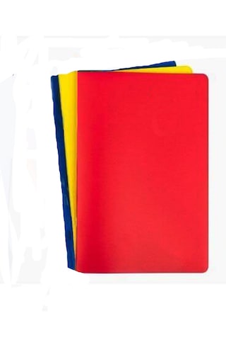 A5 Plastik Kapak Dikişli 60 Yaprak Kareli Küçük Defter. 3 Adettir Karışık, Çok Renkli