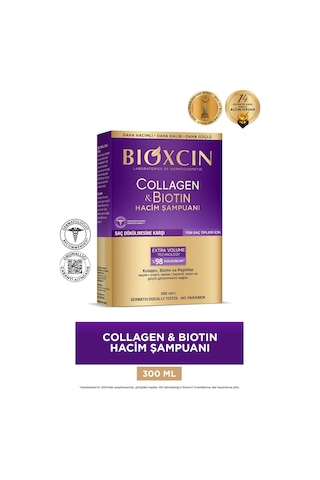 Bioxcin Collagen & Biotin Ekstra Hacim Şampuanı 300 ml - Kolajen Biotin İnce ve Seyrek Saçlar